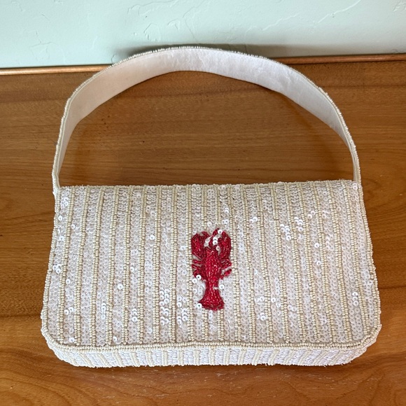 NWT Embroidered  and Beaded Lobster Bag